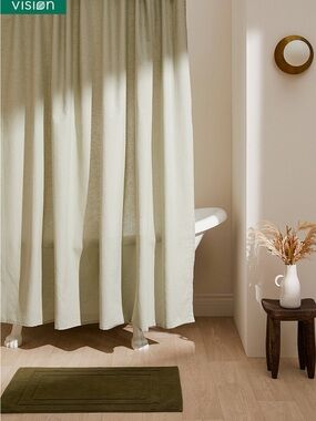 Sage Shower Curtain Cotton and Linen